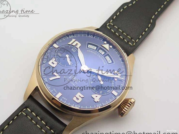 MIROTIME 1227 Big Pilot Real PR IW502701 RG YLF 1:1 Best Edition Blue Dial On Calfskin Strap A Classic 7225